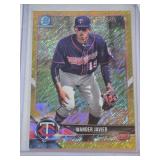 Wander Javier 2018 Bowman Chrome Gold Shimmer Refractor #BCP134 and Numbered 19/50 - Minnesota Twins Baseball Card