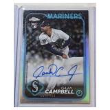 Lot of 4 Numbered and Auto Baseball Cards Featuring Axiel Plaz, Isaiah Campbell, Marcos Diplan, and Cam Fisher