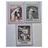 Lot of 3 Baseball Cards Featuring Yogi Berra, Ted Williams, and Stan Musial - Baseball