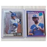 Lot of 2 Ken Griffey Jr. Baseball Cards Including 1989 Donruss Rated Rookie and 2021 Panini Prizm Old School
