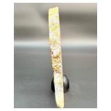 A stunning extra-large pink amethyst slice, glowing with soft rosy hues and natural crystalline texture.