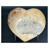 Polished druzy Agate Geode Heart Shape Hand carved