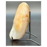 Polished druzy Agate Geode Heart Shape Hand carved