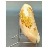 Polished druzy Agate Geode Heart Shape Hand carved