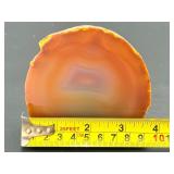 Natural Polished front Agate on custom wooden stand from Brazil