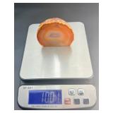 Natural Polished front Agate on custom wooden stand from Brazil