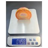 Natural Polished front Agate on custom wooden stand from Brazil