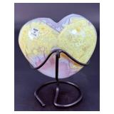 Delicate Lavender Amethyst druzy heart with custom metal stand