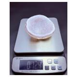 Delicate Lavender Amethyst druzy heart with custom metal stand