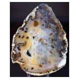 An Agate Slice (Raw) showcases the natural beauty of agate in its most organic form.