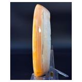 Agate dish is a beautifully polished, hand-carved piece that highlights the natural banding and rich earthy tones of agate.