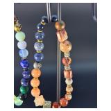 5 Stunning Natural Gemstone & Crystal Beaded  Bracelets.