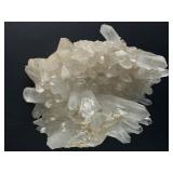 Quartz Point Terminated Cluster with Record Keepers is a remarkable crystal formation featuring multiple clear quartz points, some etched with natural lines “record keeper” markings.