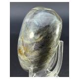 Rare Labradorite Heart with Pink, Gold &   Blue Flash is an extraordinary, high-quality piece showcasing labradorite’s most sought-after flashes.