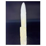 Hand-Carved Moon with Rose is a beautifully detailed crystal carving that blends celestial symbolism with gentle, heart-centered beauty. Shaped into a graceful crescent moon and adorned with a delicat