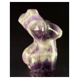 Divine Feminine Amethyst Chevron is a beautifully patterned crystal that combines the deep purple of amethyst with milky white quartz in distinctive V-shaped chevron banding.