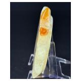 Sun Druzy Agate is a radiant crystal piece featuring a vibrant druzy center surrounded by naturally banded agate in warm, sunny tones.