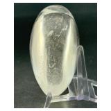 Natural Clear Quartz Puffy Heart with inclusions is a charming, hand-polished crystal carved into a soft, rounded heart shape.