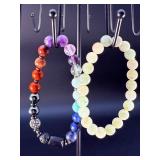 5 Stunning Natural Gemstone & Crystal Beaded  Bracelets.