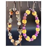 5 Stunning Natural Gemstone & Crystal Beaded  Bracelets.