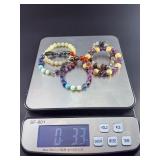 5 Stunning Natural Gemstone & Crystal Beaded  Bracelets.