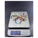 5 Stunning Natural Gemstone & Crystal Beaded  Bracelets.