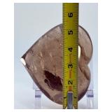 Large Smoky Quartz Heart with Rainbows & Inclusions is a striking, hand-polished crystal heart. The rich, earthy tones of smoky quartz along with natural internal inclusions that create captivatin