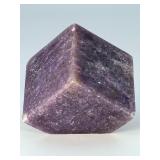 Lepidolite Cube with Flat Corner is a uniquely shaped crystal that combines the natural beauty of lepidolite with a geometric form.