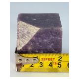Lepidolite Cube with Flat Corner is a uniquely shaped crystal that combines the natural beauty of lepidolite with a geometric form.
