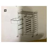 15 Drawers Rolling Storage Cart, Utility Tools Paper Organizer, Mobile Storage Organizer with Wheels, Art Cart Organizer for Kids, Craft Storage Cart for Office, School, Home (White)