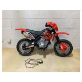 Aosom 6V Kids Motorcycle, Electric Motorcycle with Dirt Bike Style, Street Bike Design Battery Powered Ride On Toy with Training Wheels, Headlight, Music, Ages 5-8, Red