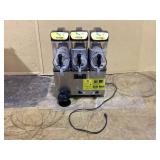 VEVOR - Commercial Frozen Drink Maker, 15Lx3 Triple Tank Slushy Machine, 180 Cups Stainless Steel Margarita Smoothie - black,silver