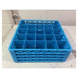 OptiClean 25-Compartment Divided Glass Rack with 4 Extenders 10.3" - Carlisle Blue