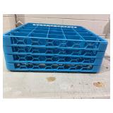 OptiClean 25-Compartment Divided Glass Rack with 4 Extenders 10.3" - Carlisle Blue