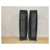 Costway NP10519DK-2 Solar-Powered Square Wicker Floor Lamp with Auto LED Light, Black - 2 Piece