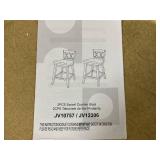 COSTWAY Bar Stool Set of 2, 360° Swivel Bar Height 29.5 inch Bar Stool with Foot Rest Upholstered Cushion & Ergonomic Backrest, Sturdy Frame, for Pub, Restaurant, Home (2, Antique White+ Grey)