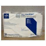 Medline Ultrasorbs Drypads, 30" x 36", 25 Count, Super Absorbent Disposable Bed Pads, Large Incontinence Bed Pads, Chucks Protective Underpads, 10 Times More Absorbent, For Adults, Elderly