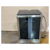 Velivi Freestanding Beverage Cooler Fridge with Adjustable Shelves in Stainless Steel