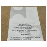 Set of 4 Bar Stools - Stackable Wood Dining With Round Top, 18-inch Bentwood Backless for Kitchen, Home, Garden, Living and Class Room (Natural)