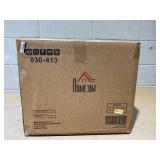 HOMCOM Christmas Advent Calendar, Light Up Table Xmas Wooden Store Holiday Decoration with Countdown Drawer, Village, for Kids and Adults, Natural