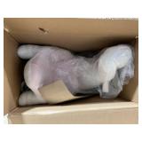 Qaba Kids Ride On Rocking Horse Plush Swan Style Toy with Music for Over 18 Months Children, White and Pink