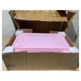 PawHut 2-Level Small Animal Cage Rabbit Hutch with Wheels, Removable Tray, Platform and Ramp for Bunny, Chinchillas, Ferret, Pink