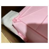 PawHut 2-Level Small Animal Cage Rabbit Hutch with Wheels, Removable Tray, Platform and Ramp for Bunny, Chinchillas, Ferret, Pink