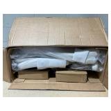 HOMCOM 6 Point Vibrating Massage Office Chair with Heat, Linen High Back Massage Desk Chair with Reclining Backrest, White(m-3)