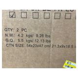 Outsunny 2 Pack 20 Inch Railing Flower Pots, Hanging Flower Pots with Hooks, Drainage Holes for Fence, Rattan Look, Black