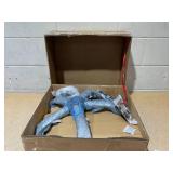 HOMCOM Round Rolling Stool with Height Adjustable Lift, Vanity Chair with Luxury Style Upholstery, Office Chair with Swivel Seat and Wheels for Work Spa Salon, Grey