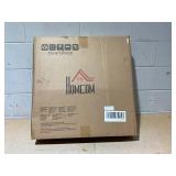 HOMCOM 24 Round Metal Coffee Table with Hammered Tray Top