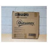 Outsunny 19" Beach Umbrella Table Tray, Slatted Instant Portable Beach Tables for Sand, Swimming Pools, Patio, Garden, Deck, Brown