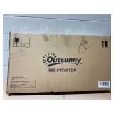 Outsunny Outdoor Towel Rack for Pool w/ Drawer & Cabinet, Dark Brown