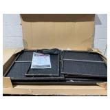 Outsunny Outdoor Towel Rack for Pool w/ Drawer & Cabinet, Dark Brown